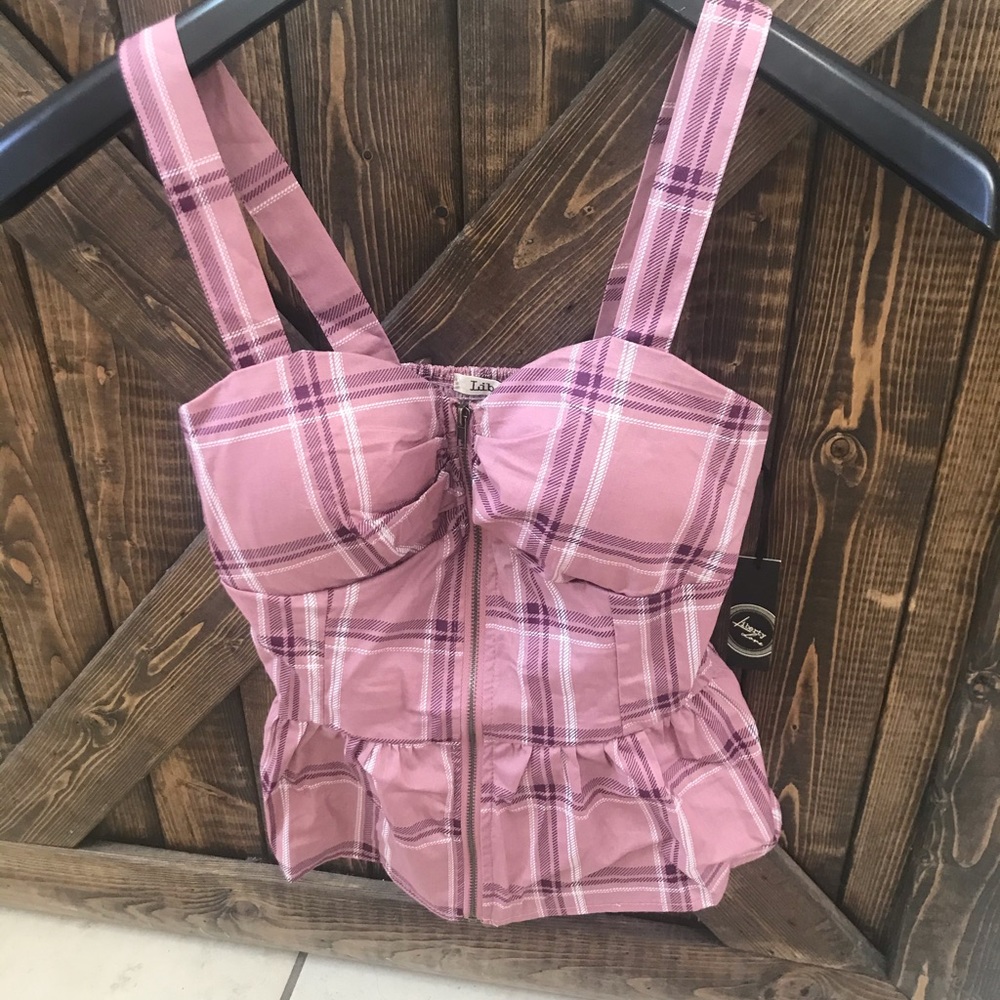 Pink peplum top
